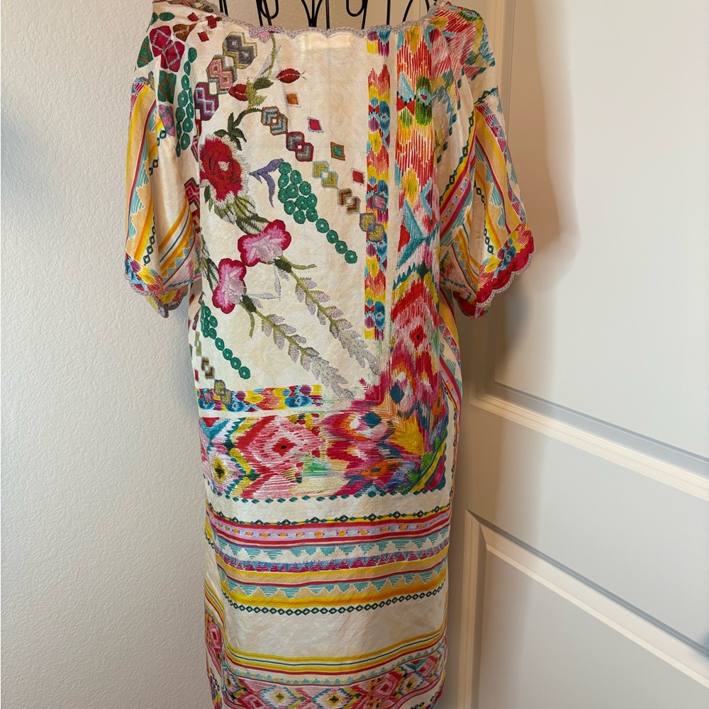 Johnny Was Tulum Silk Floral Tunic, Large Fit - Picture 2 of 7